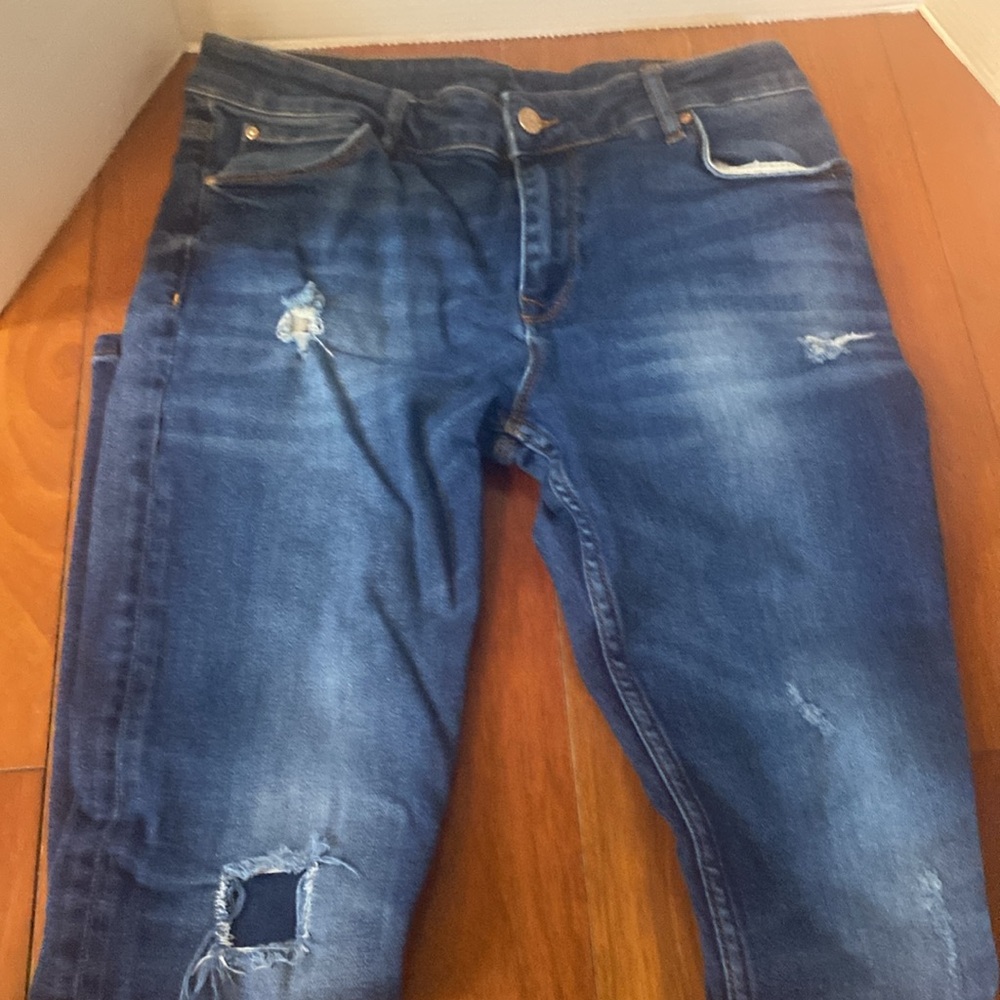 𝅺ASOS men’s  skinny ripped distressed denim jeans sz 34x30”